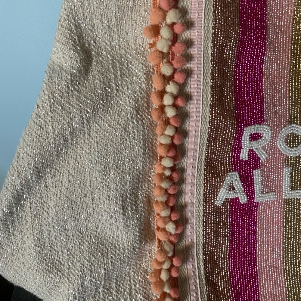 America & Beyond Rose’ All Day Embellished Glitter Beaded Tote NWT - Picture 7 of 7